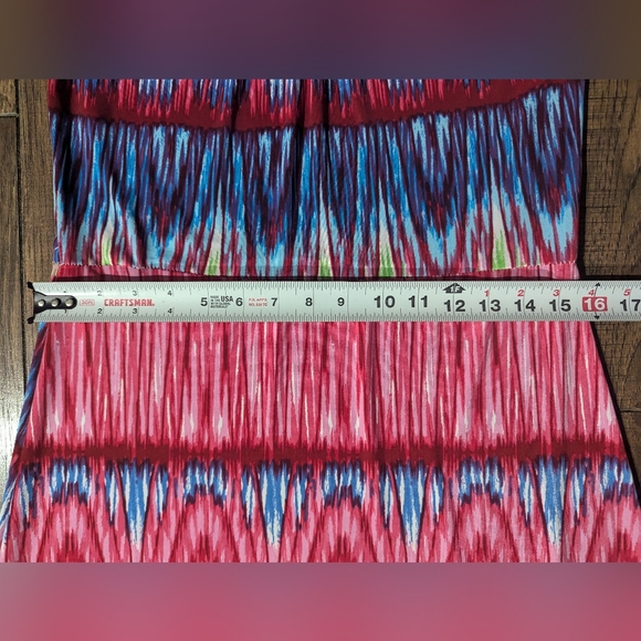 California Woman Bright Pink & Blue Striped Maxi Rayon Dress Size M Colorful - Picture 8 of 16